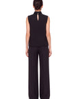 BLACK LALE BLOUSE WITH DRAPED NECKLINE
