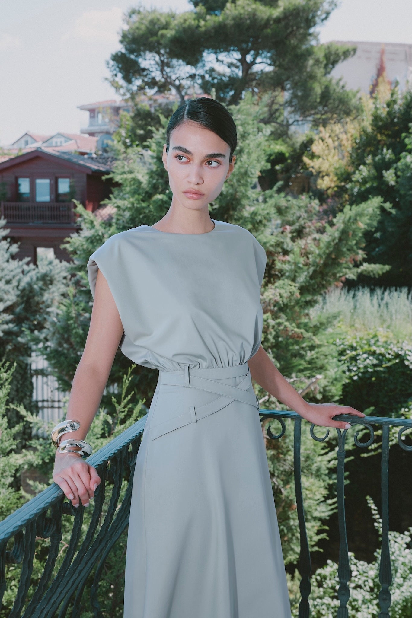 MINT GREEN DRESS WITH BELT DETAIL