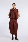 BROWN CONIC SKIRT