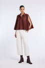 WHITE DENIM CONIC PANTS