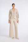 DOUBLE BELTED WIDE LEG PANTS
