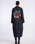 NAVY DENIM CONIC SKIRT