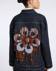 DENIM JACKET WITH FLORAL EMBROIDERY
