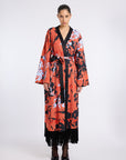 FRINGED FLORAL KIMONO