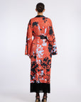 FRINGED FLORAL KIMONO