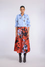 FLORAL SKIRT WITH PLEATS