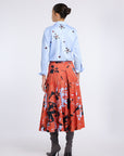 FLORAL SKIRT WITH PLEATS