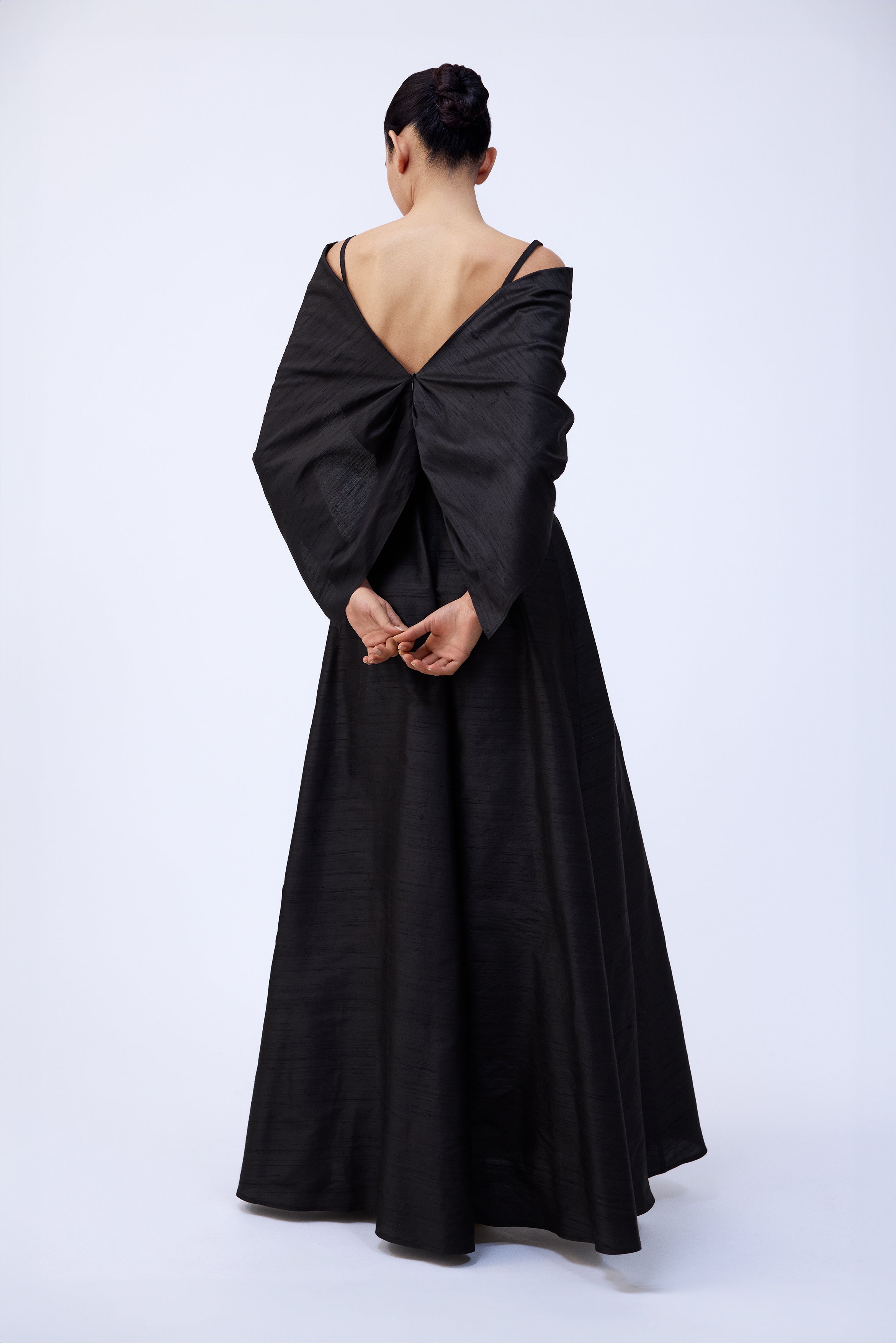 DRAPED SHAWL SHANTUNG DRESS MEHTAP ELAIDI DRAPED SHAWL SHANTUNG DRESS MEHTAP ELAIDI