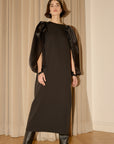 Conic Dress with Organza Sleeves