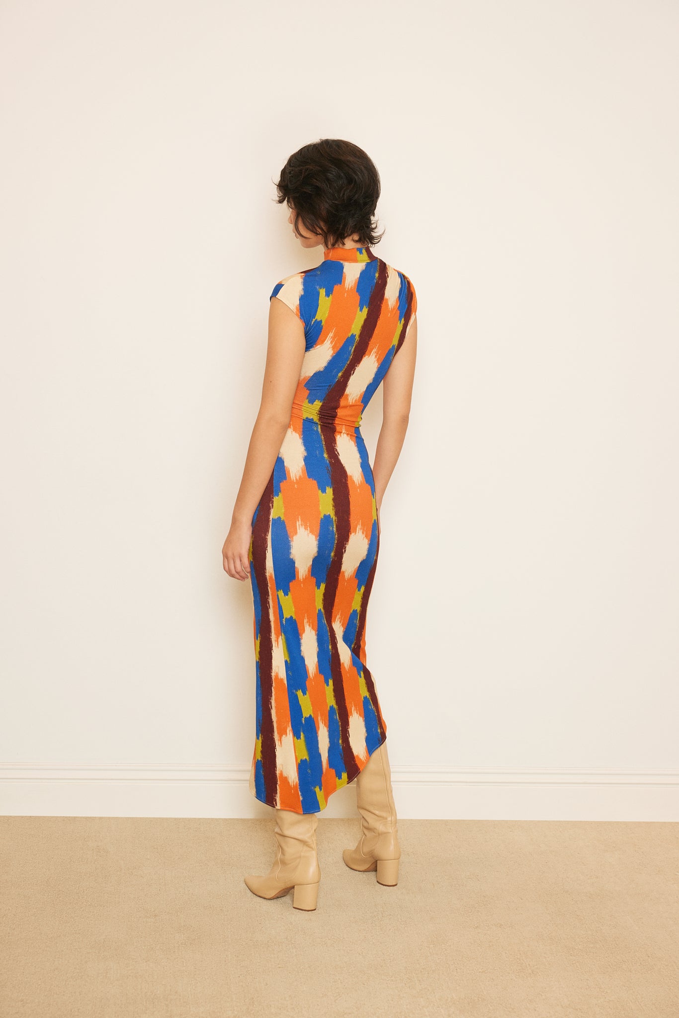 Brushstroke Printed Knit Dress