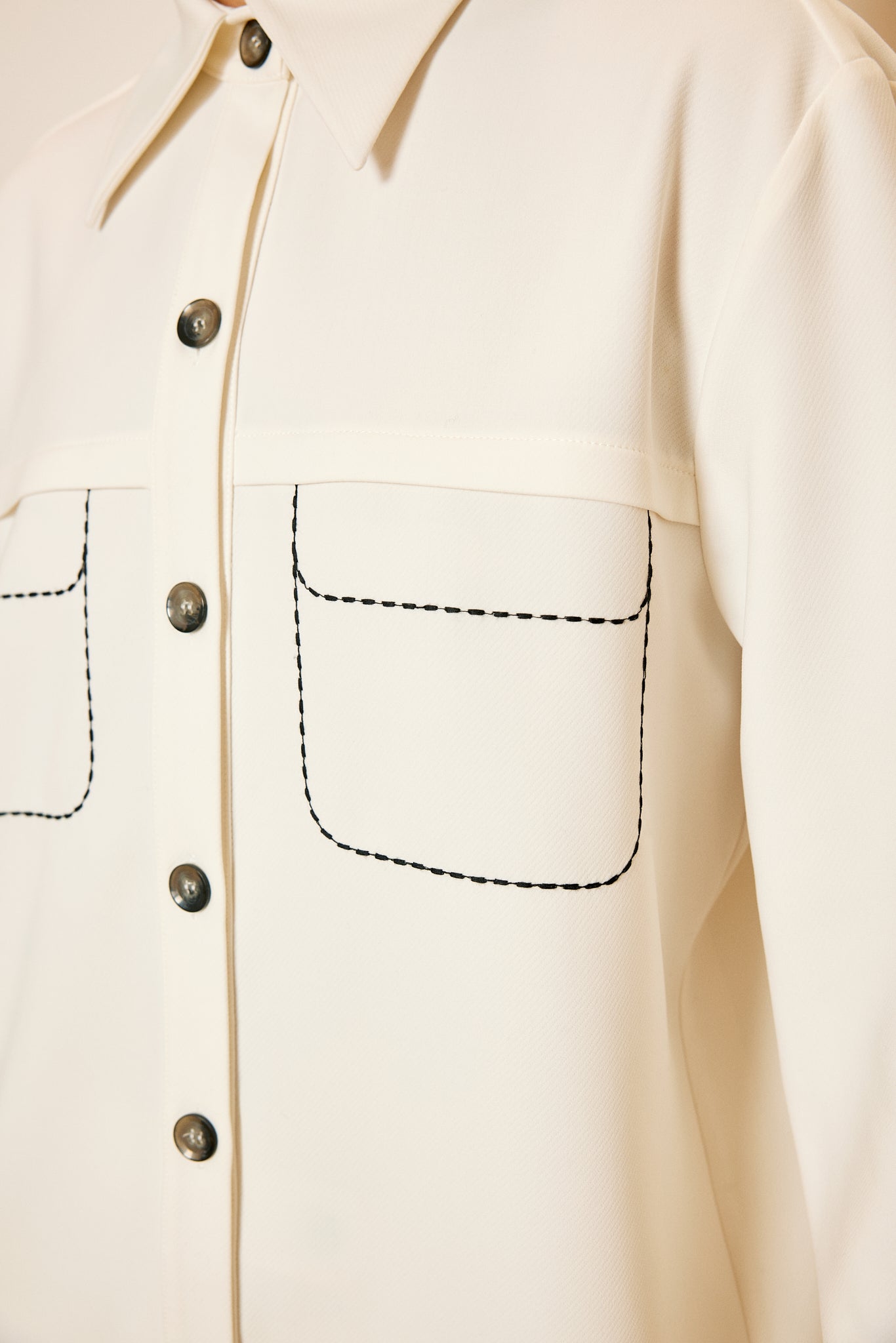 Overshirt with Pocket Embroidery