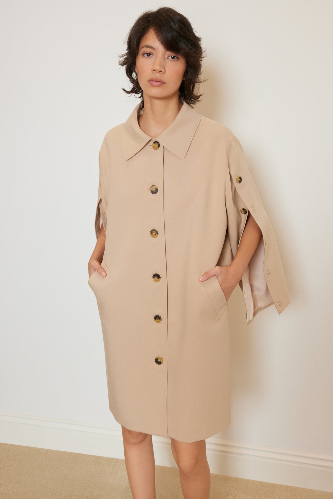 Button Sleeved Trenchcoat