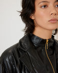 Layered Vegan Leather Jacket