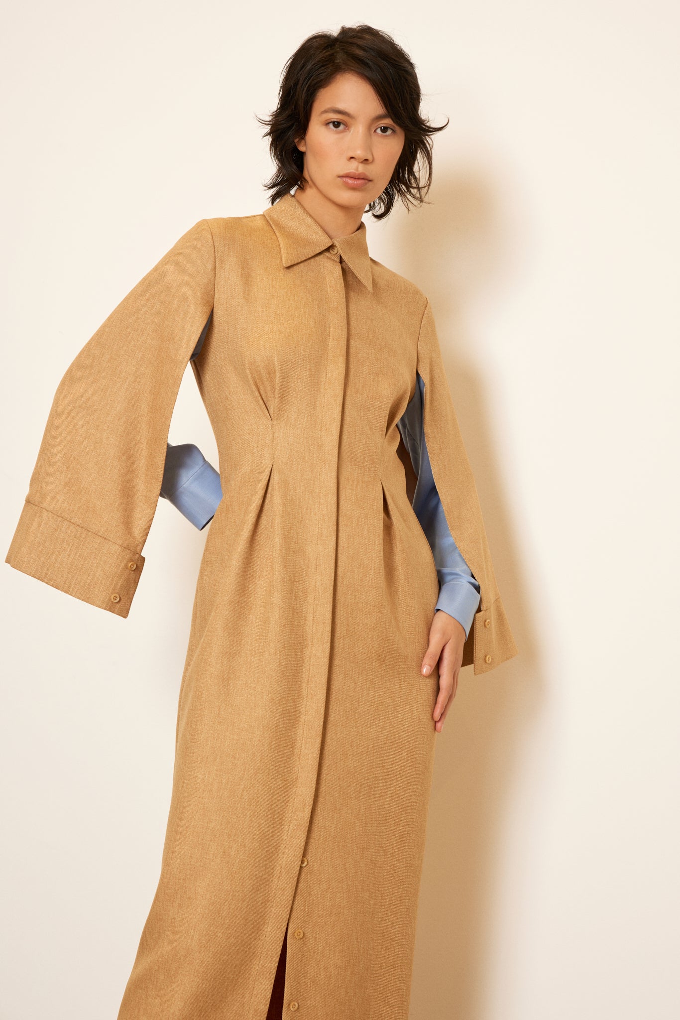 Shirtdress with Layered Sleeves