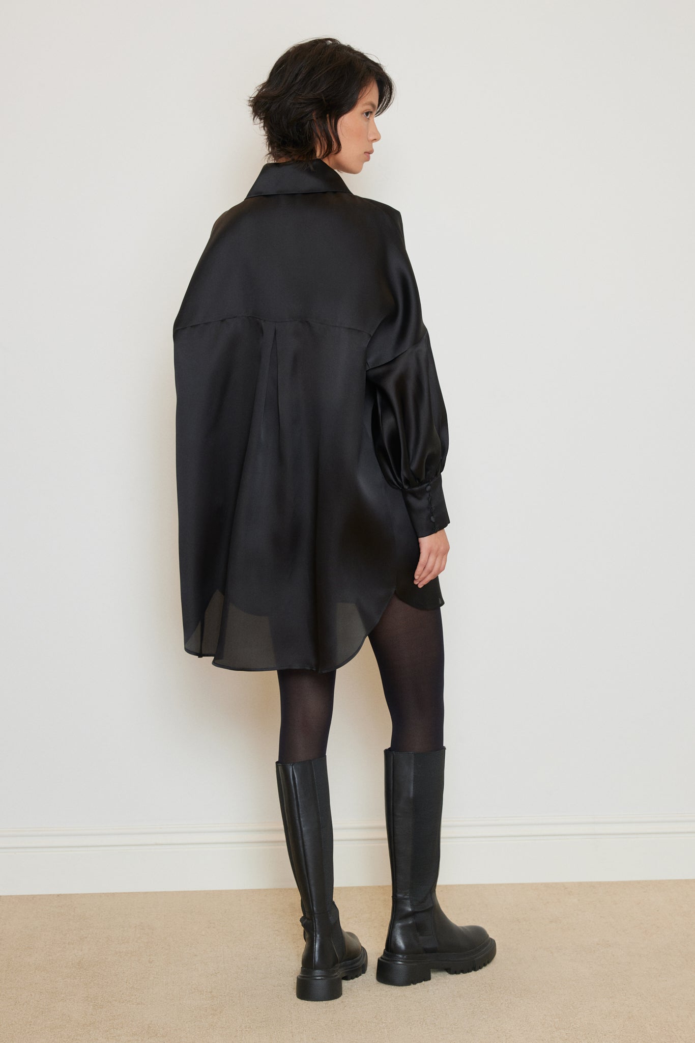 Organza Dress with Wide Collars