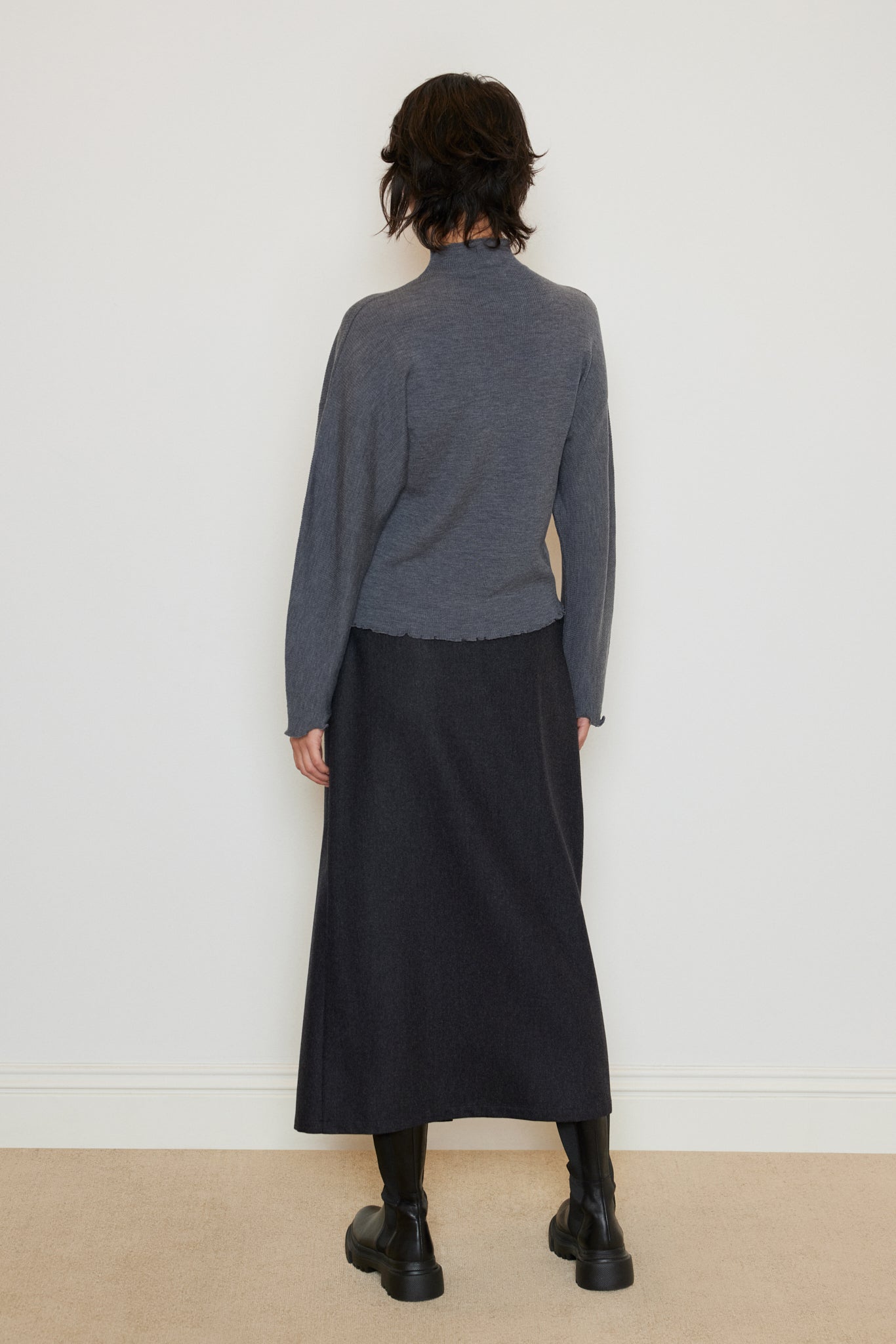 Wool and Cashmere Midi Skirt