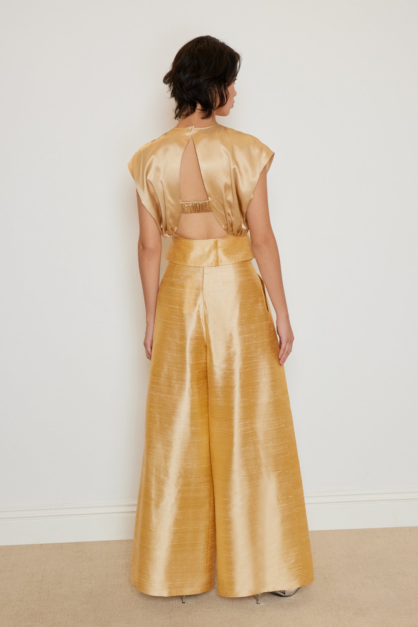 Pleated Shantung Pants