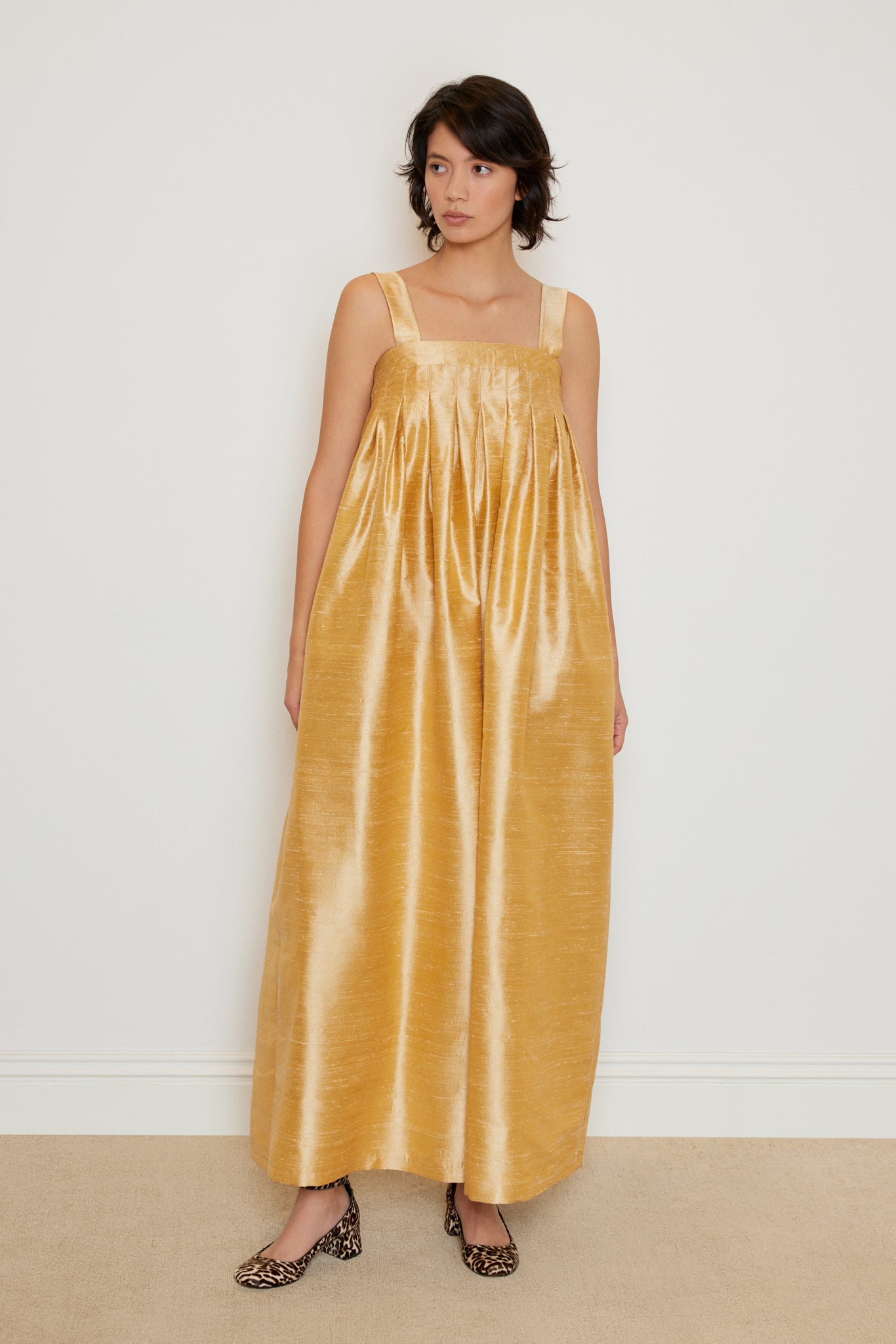 Shantung Jumpsuit with Detachable Straps