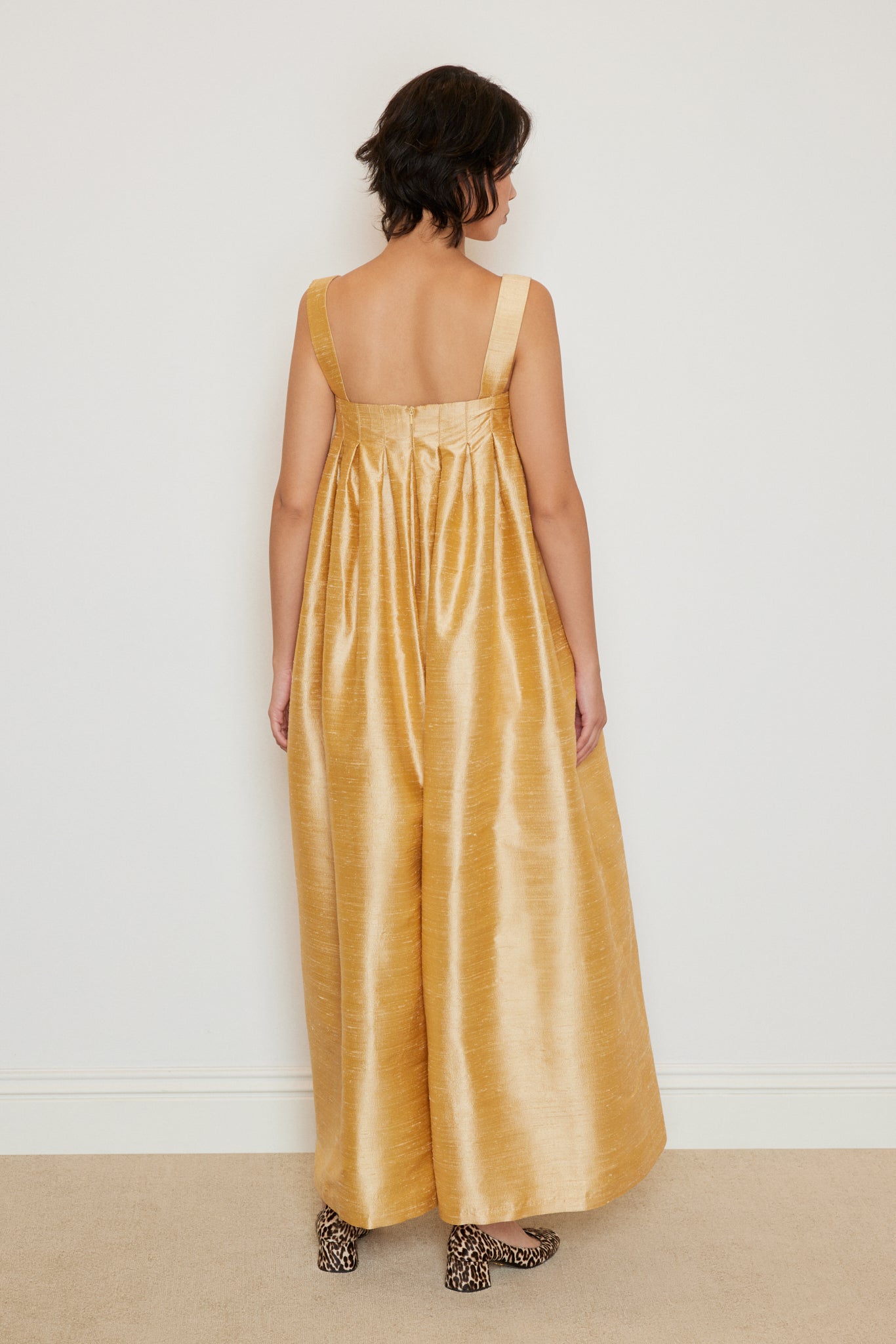 Shantung Jumpsuit with Detachable Straps