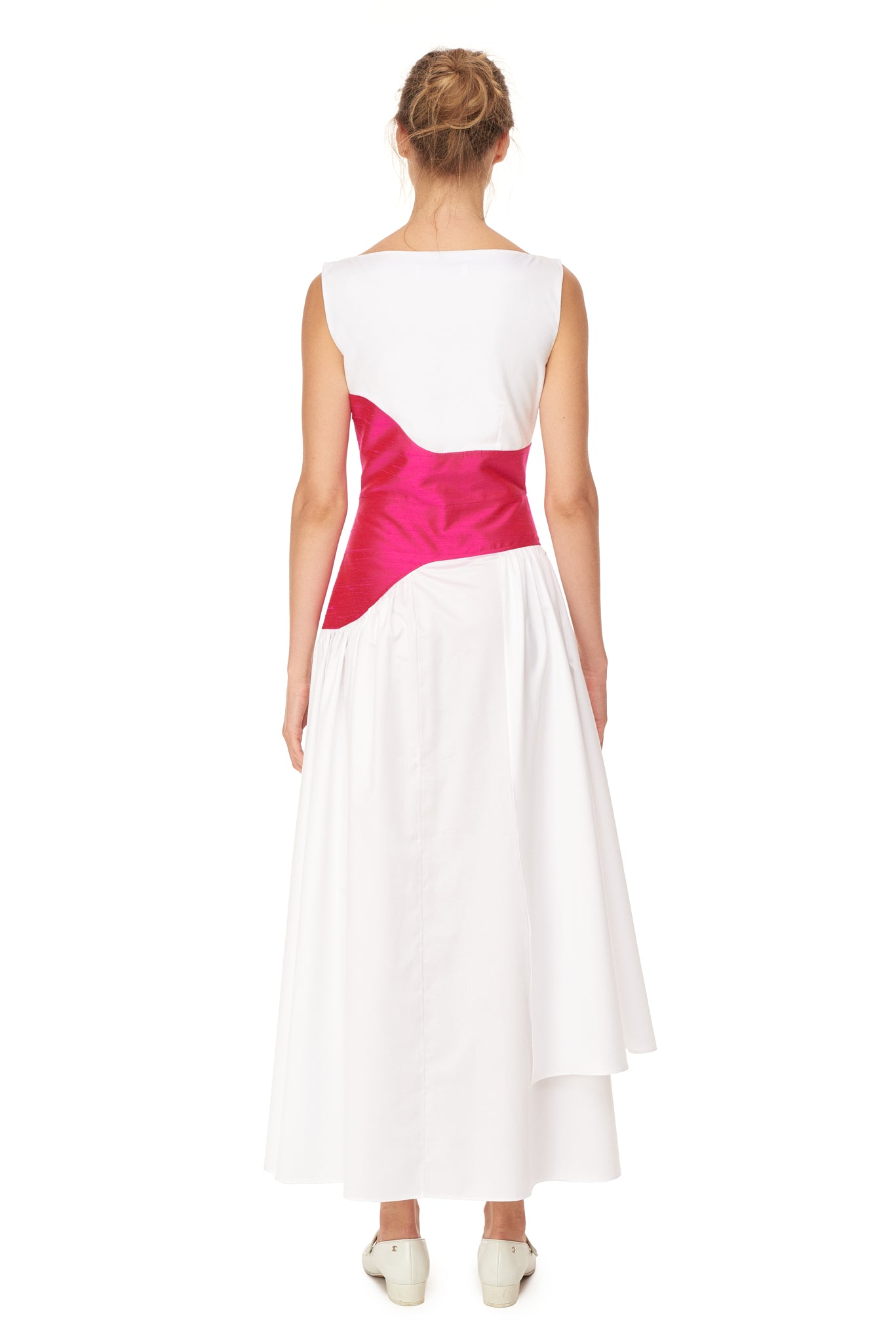Cotton Dress with Shantung Corset
