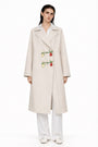 TRENCH COAT WITH FLORAL EMBROIDERED BUTTONS