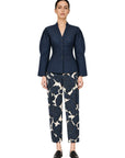 NAVY FLOWER PRINT PANTS