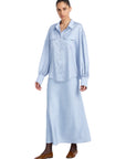 SATIN BLUE POLKA DOT FREZYA SHIRT