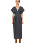 BALLOON-LIKE DRESS WITH FITTED WAIST