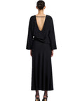 ASMA OPEN-BACK BLACK BLOUSE