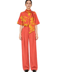 CLASSIC CORAL PLEATED PANTS