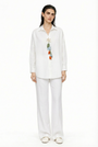 TROPEA RELAXED SHIRT WITH EMBROIDERED ACCESSORY