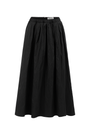 BLACK SKIRT WITH PLEATS AND ELASTICATED WAISTBAND