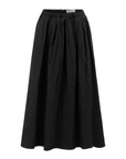 BLACK SKIRT WITH PLEATS AND ELASTICATED WAISTBAND