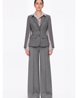 GREY SPLIT-ARM JACKET WITH SHIRT DETAILS