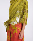 OLIVE FRINGED SHAWL
