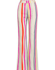 Flared Stripe Pants with Crease