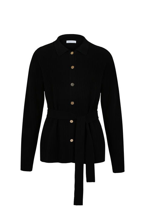 Ribbed Cashmere-Blend Cardigan