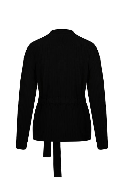 Ribbed Cashmere-Blend Cardigan
