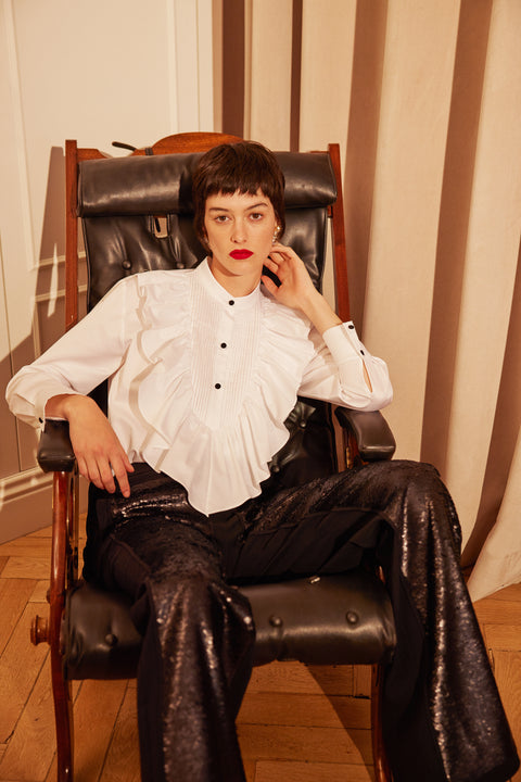 Ruffled Tuxedo Shirt