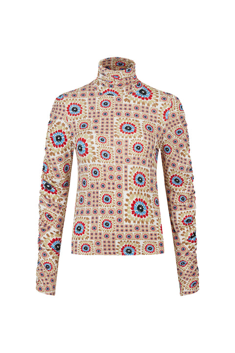 Printed Knit Turtleneck