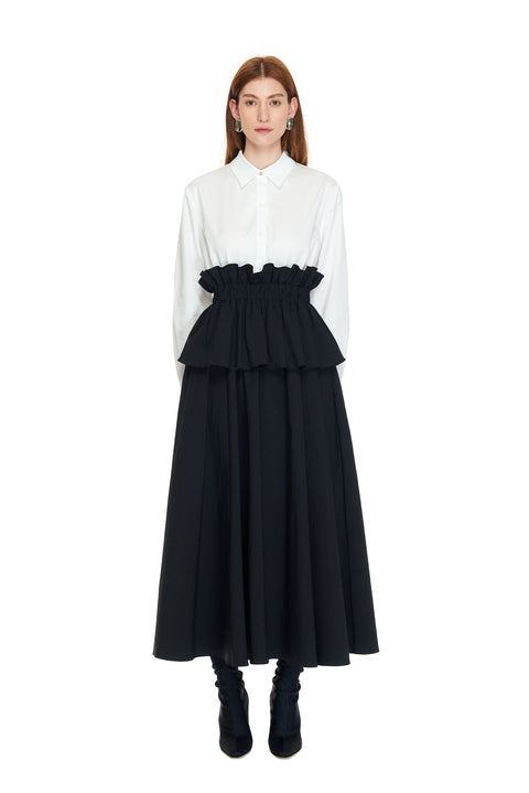 Layered Shirtdress with Ruffles
