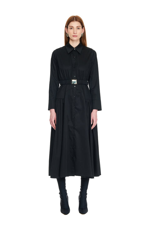 Shirtdress with Ruched Skirt