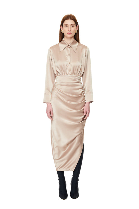 Draped Shirtdress