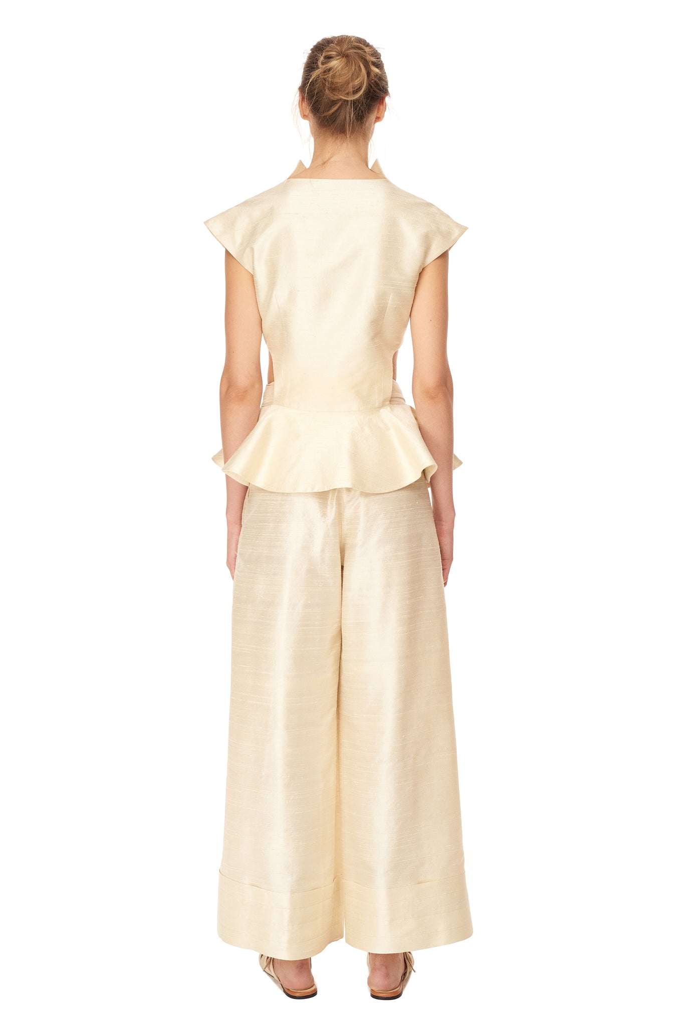 Pleated Shantung Pants